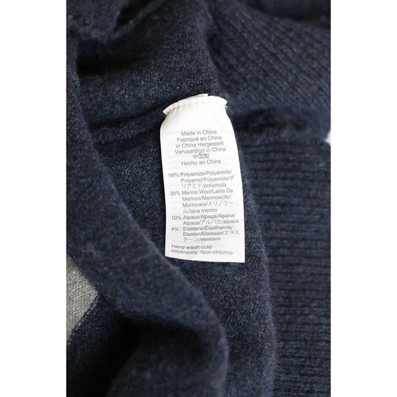 Madewell Ryder Coziest Yarn Alpaca Wool Gray Navy Long Duster Cardigan Size XXS - Picture 6 of 6